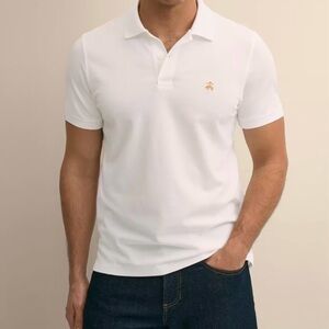 Brooks Brothers White Polo with Gold Bee Emblem